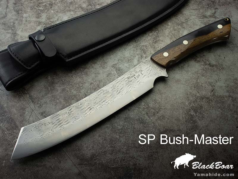 世界のナイフショールーム 山秀 ブラックボア 鍛造シースナイフ  