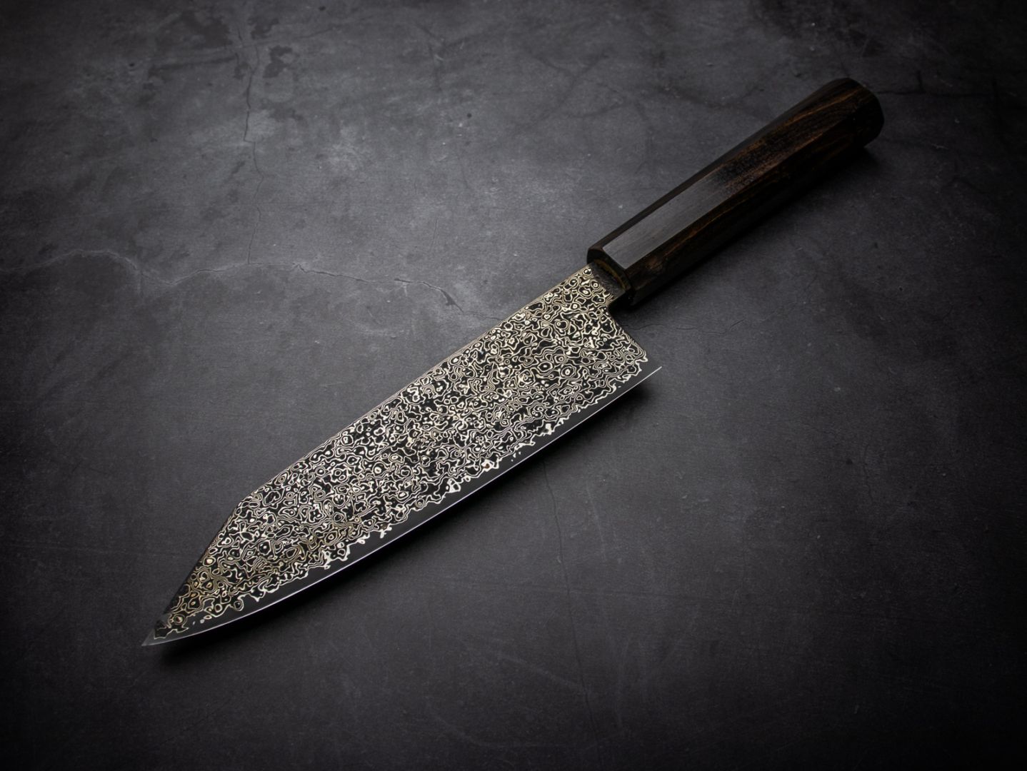 美濃國山秀作 3019bk 和三徳 切り付け 180mm SG2 黒染 ニッケル