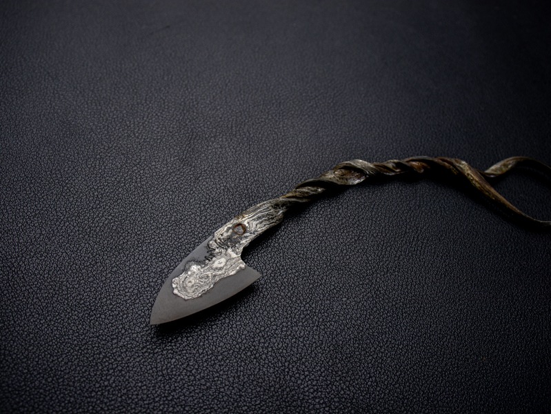 刀匠 高羽弘宗 作 手ノ内 140層ダマスカス 30mm ねじれ柄 Takaba