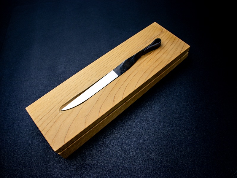 刀匠 高羽弘宗 作 紙刀 台付 Takaba Handmade Paper Knife 関の刀匠