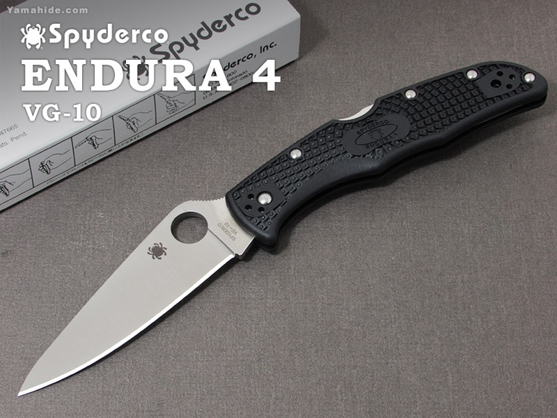 ѥ륳 C10FPBK ǥ塼4 եեå ľ ֥å Spyderco ENDURA4 Full flat plane Black