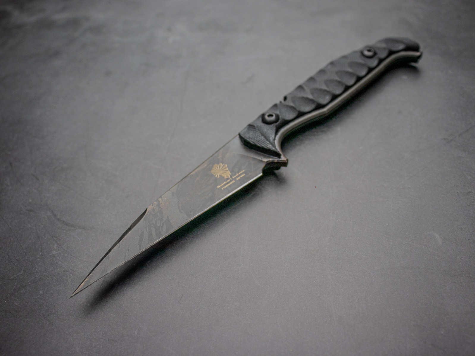 Makkari Knives カタバクナイ 黒染め SUS440C スケルトンナイフ MOLLE