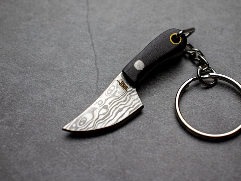 JKR キーチェーンダマスカスナイフ JKR KEYCHAIN DAMASCUS KNIFE