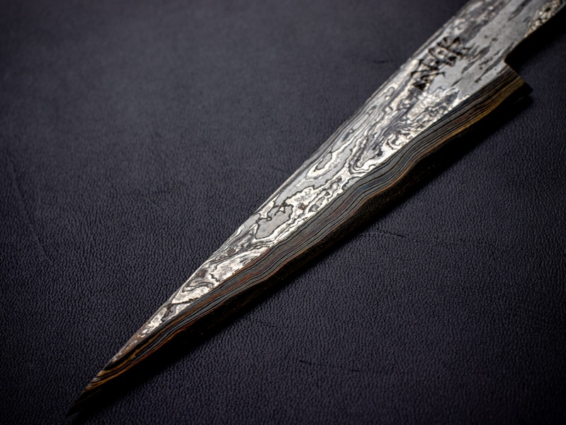 刀匠 高羽弘宗作 25cm ダマスカス 小刀 工芸作品 Swordsmith Takaba's