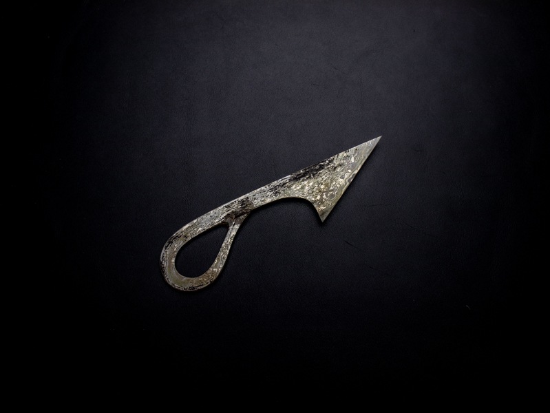 刀匠 高羽弘宗作 15cm 鍛造小刀 丸ハンドル 工芸作品 Swordsmith Takaba's