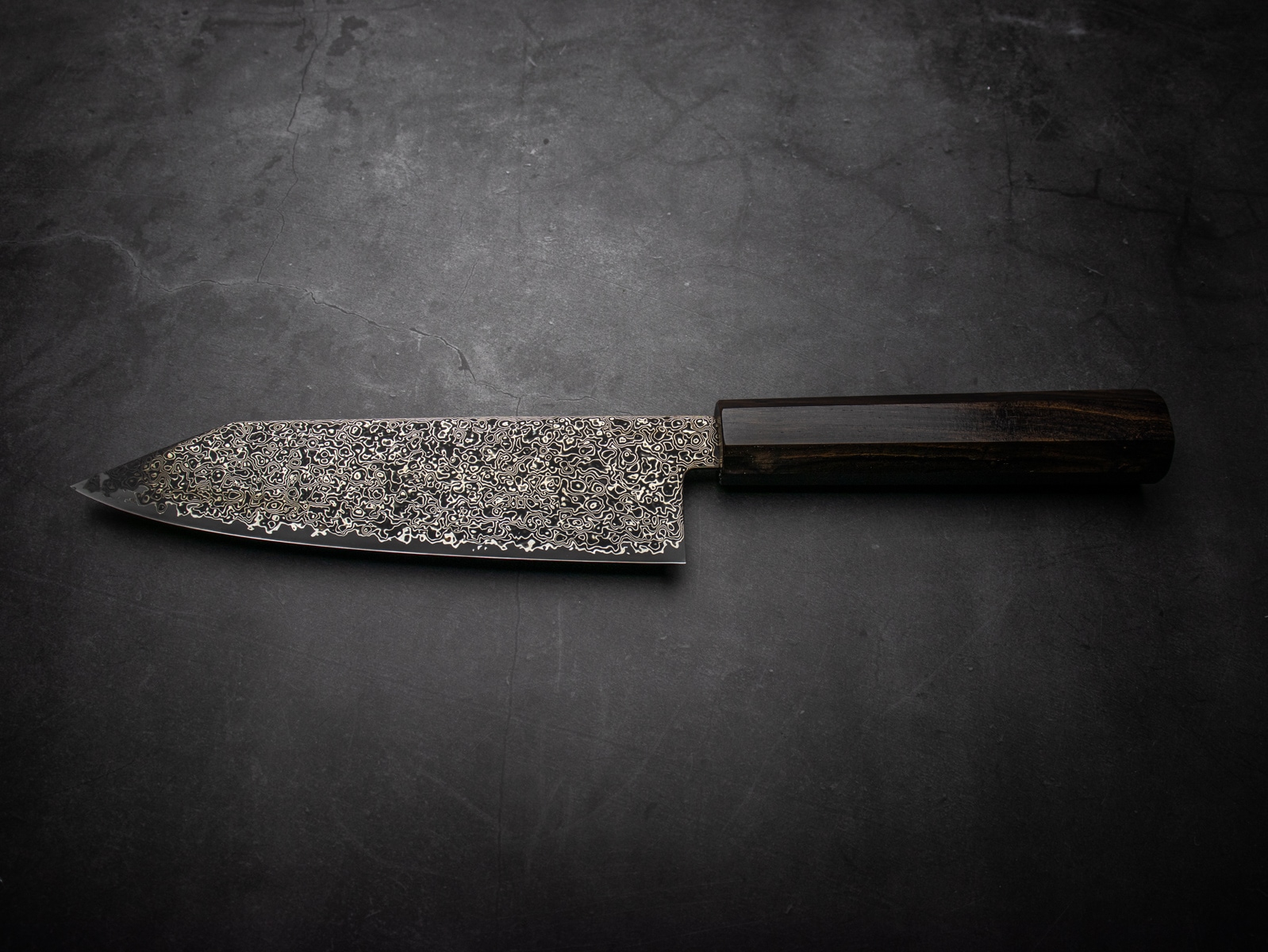 美濃國山秀作 3019bk 和三徳 切り付け 180mm SG2 黒染 ニッケル