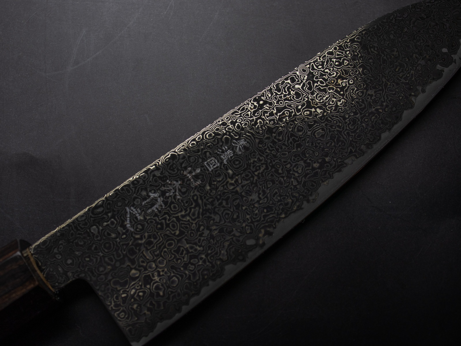 美濃國山秀作 3019b 和三徳 180mm SG2 黒染 ニッケルダマスカス 両刃