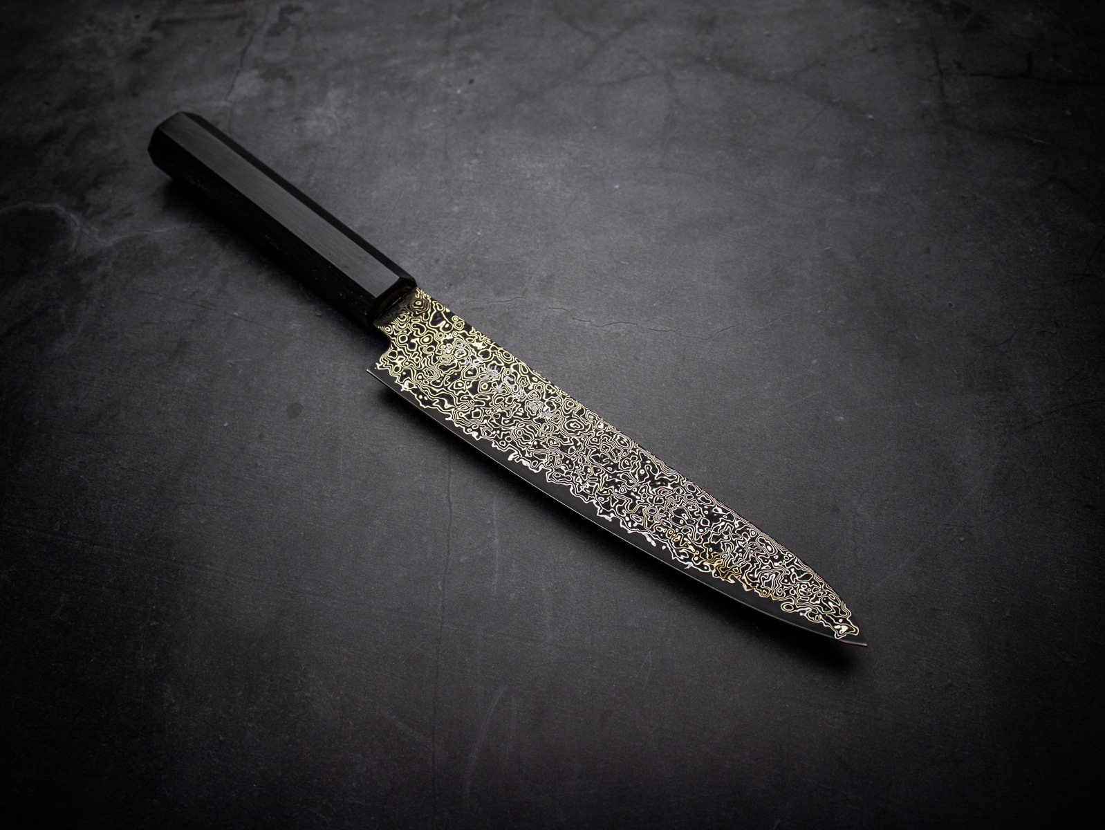 美濃國山秀作 3020b 和ペティ 150mm SG2 黒染 ニッケルダマスカス 両刃