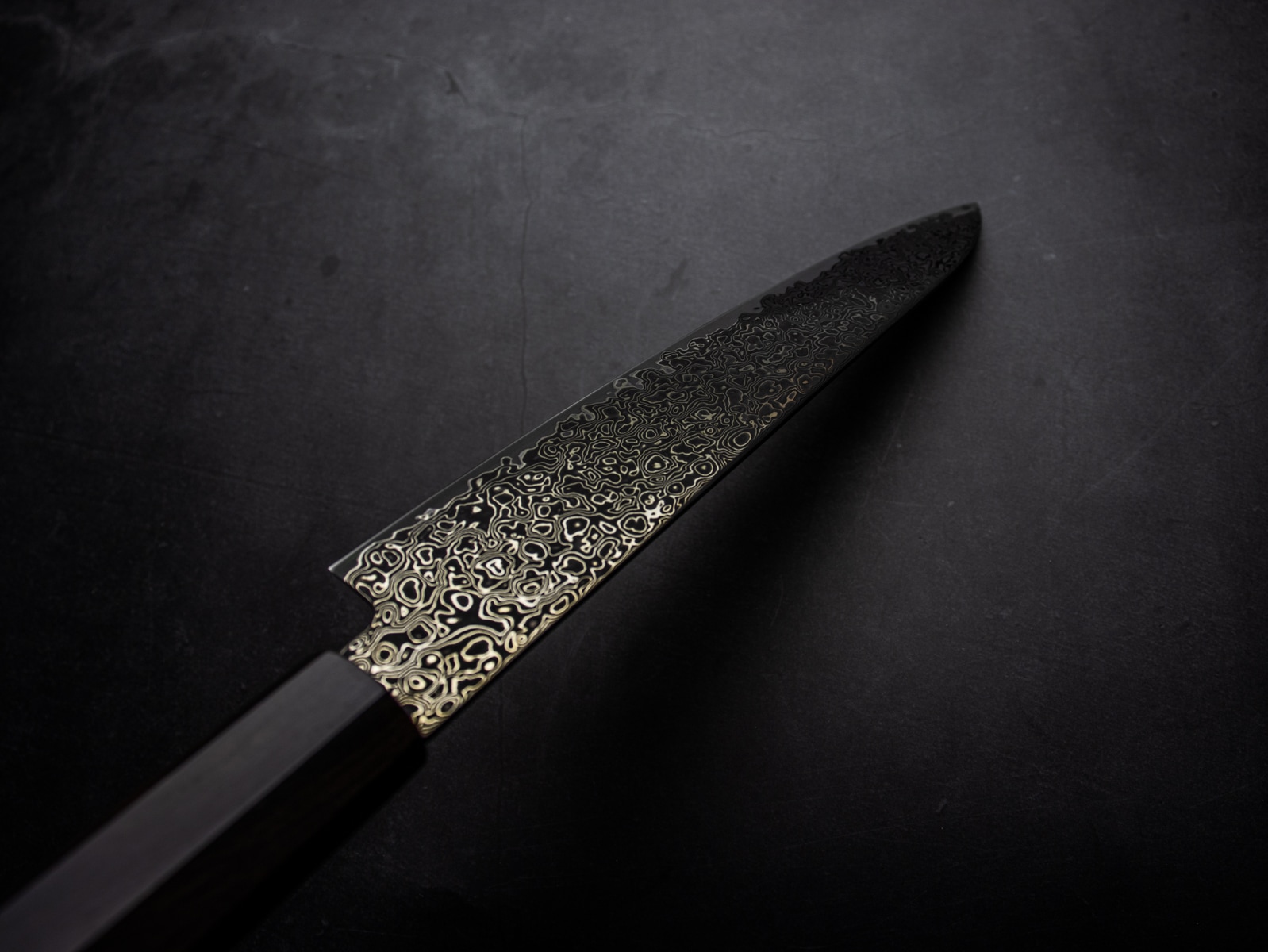 美濃國山秀作 3020b 和ペティ 150mm SG2 黒染 ニッケルダマスカス 両刃