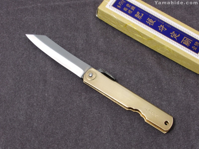 永尾かね駒製作所 肥後守(ひごのかみ) 特別手造り鍛造 真鍮 大(100mm