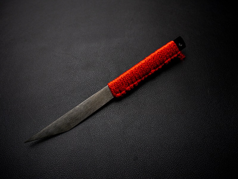 刀匠 高羽弘宗 作 切り出し A (赤糸巻き柄) Swordsmith Takaba's