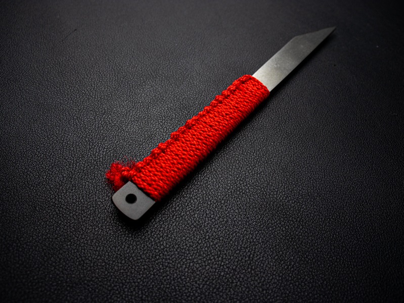 希少　USA willcox博物館　インディアン　限定品　ダガー　ナイフ　飾り物 刀匠 高羽弘宗 作 切り出し A (赤糸巻き柄) Swordsmith Takaba's