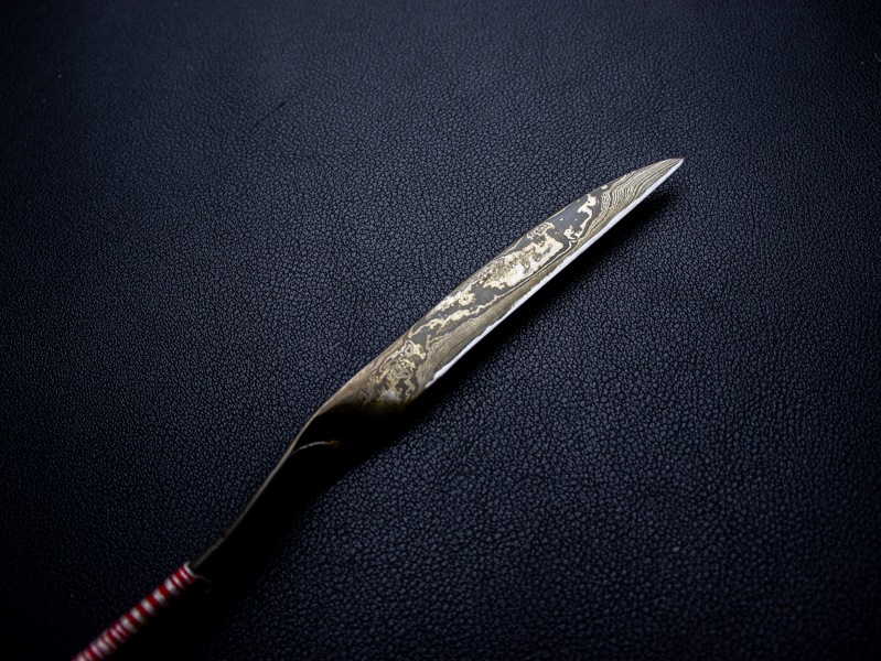 刀匠 高羽弘宗 作 紙刀 (赤・白糸巻き柄) Swordsmith Takaba'sPaper