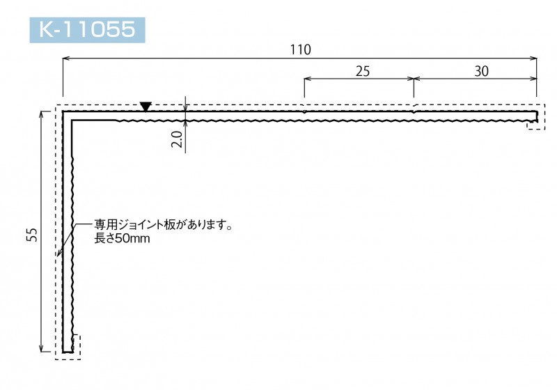 YK²¡¤¨¶âʪ¡¡K-11055¡¡ËÜÂΡ¡2.0¡ß110¡ß55¡¡L=2000