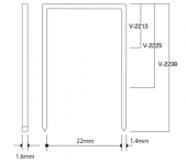 タチカワ　ステープル　V-22（JIS呼び　22□AT/22□T）