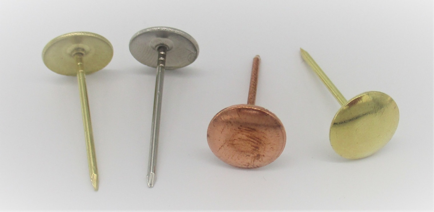 蒼空の金の鋲 底鋲 ZA-13、リベット、カシメ式、真鍮製、ニッケル、本金、飾り MK PLUS+