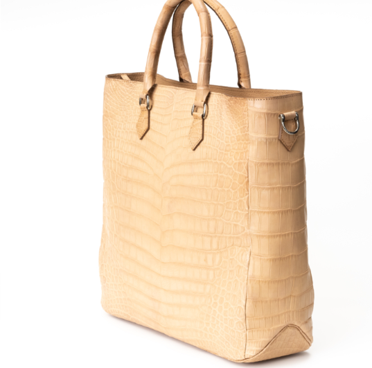 天然ヌメクロコダイル スクエアトート