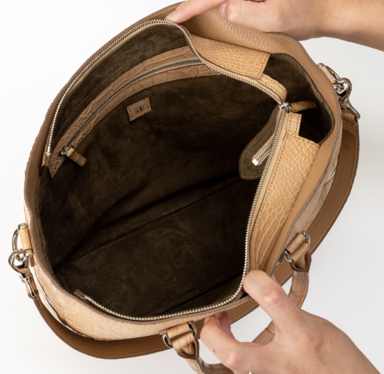 天然ヌメクロコダイル スクエアトート