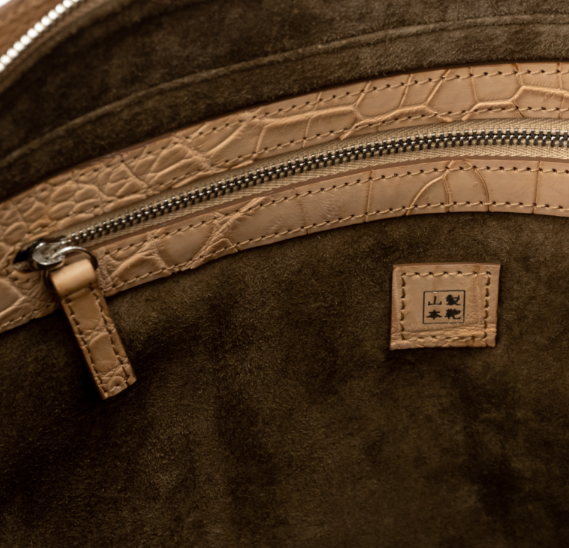 天然ヌメクロコダイル スクエアトート