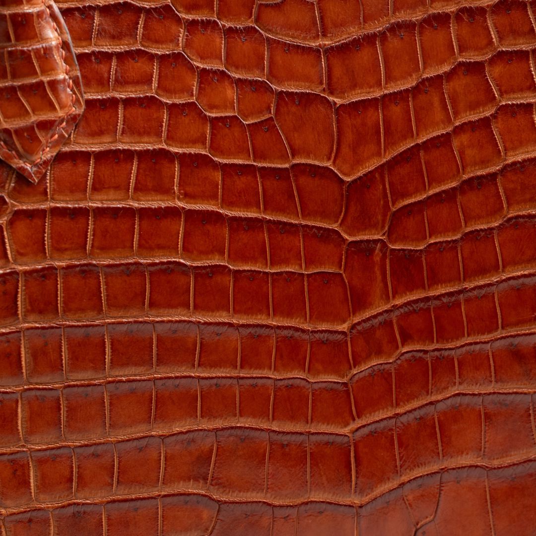 クロコダイル革プレミアムトートバッグ/ブラウン