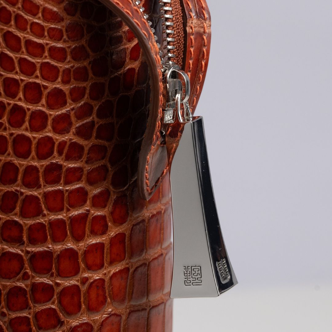 クロコダイル革プレミアムトートバッグ/ブラウン