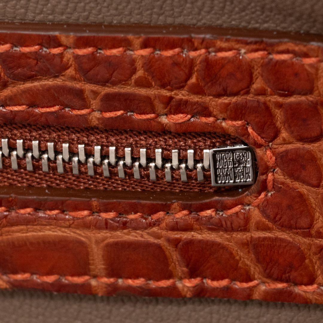 クロコダイル革プレミアムトートバッグ/ブラウン