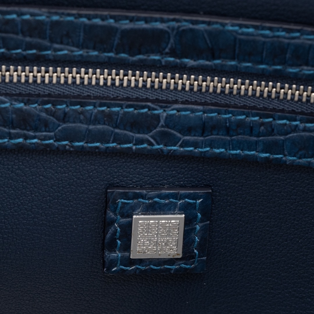 クロコダイル革プレミアムトートバッグ/ネイビー