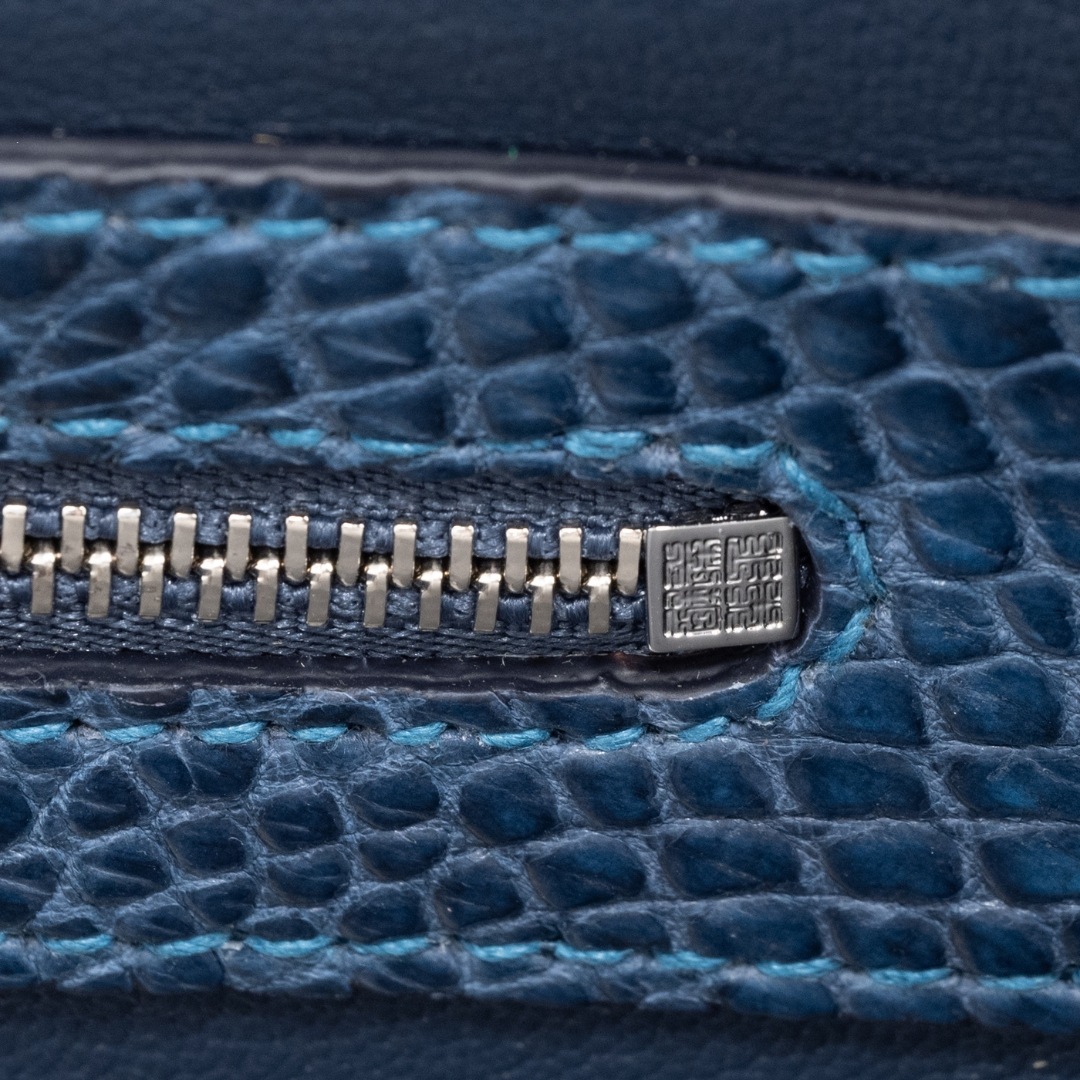 クロコダイル革プレミアムトートバッグ/ネイビー