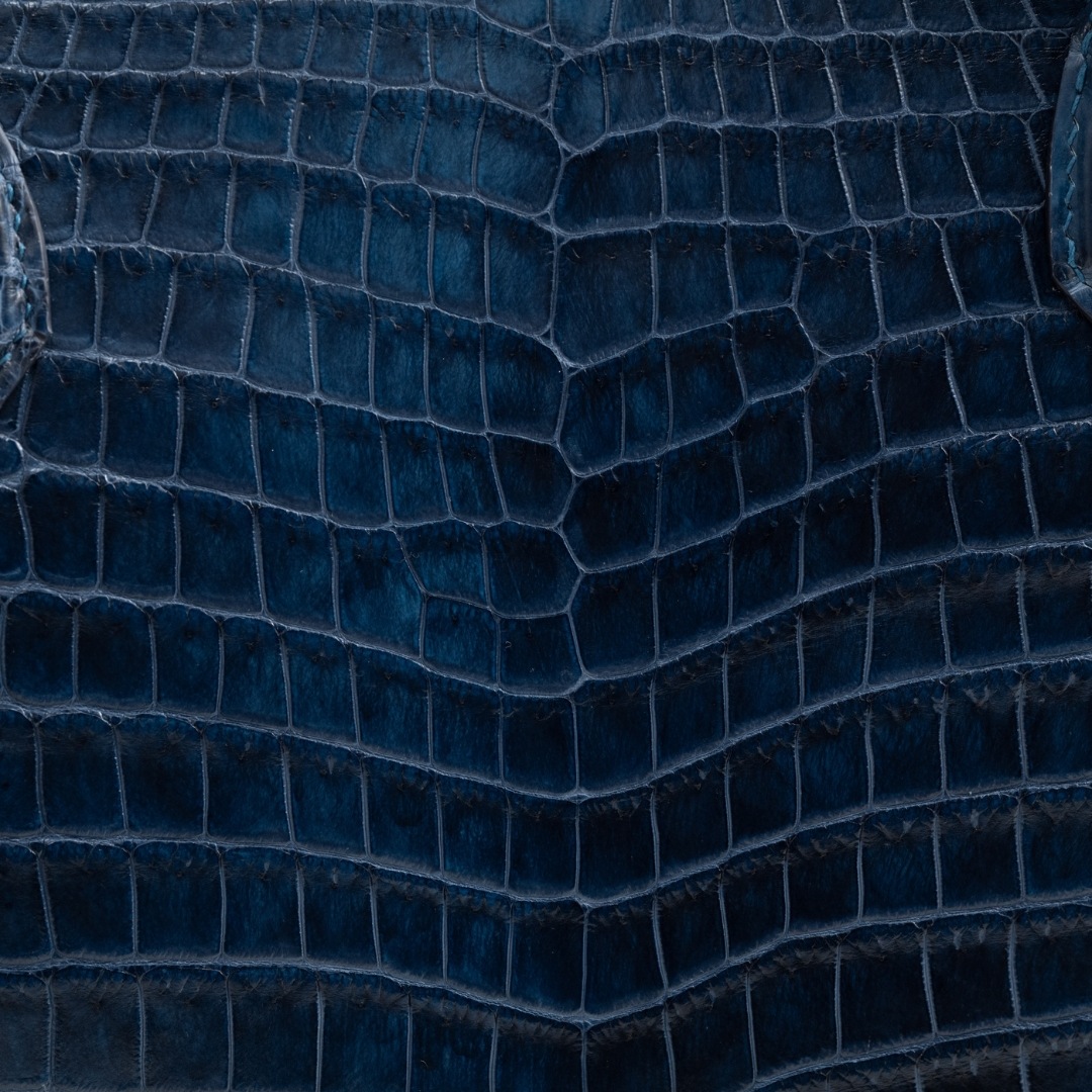 クロコダイル革プレミアムトートバッグ/ネイビー