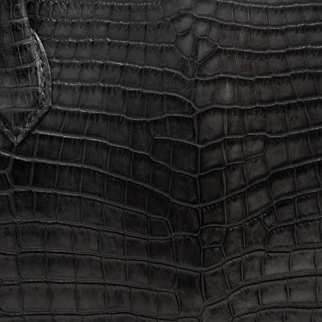 クロコダイル革プレミアムトートバッグ/グレー