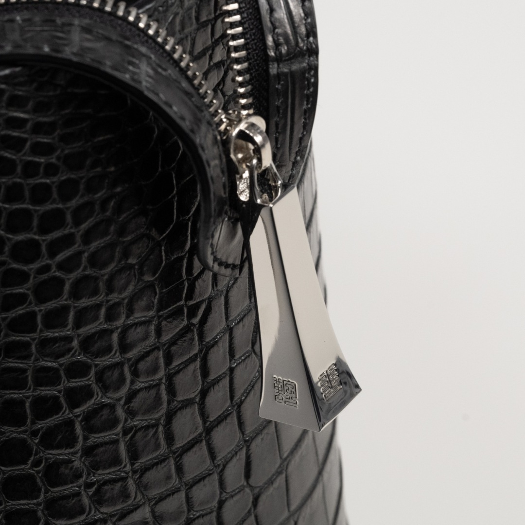 クロコダイル革プレミアムトートバッグ/グレー