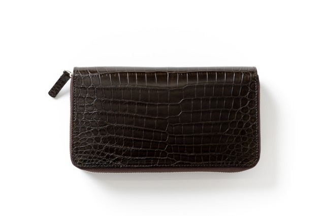 クロコダイル コンパクト　オーガナイザー　ブラウン