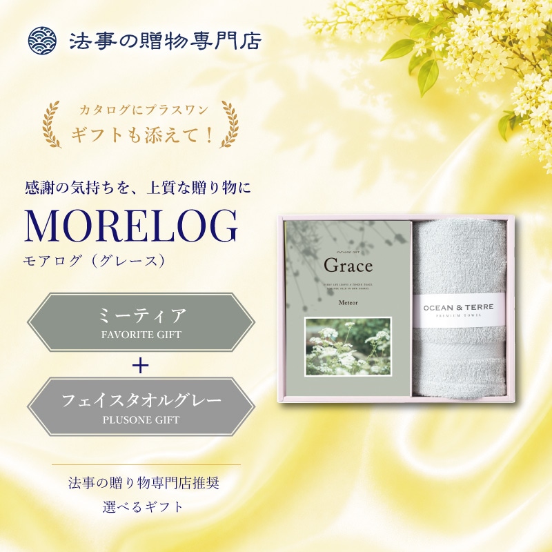 モアログ　グレイス　ミーティア＋フェイスタオル（グレー）セット