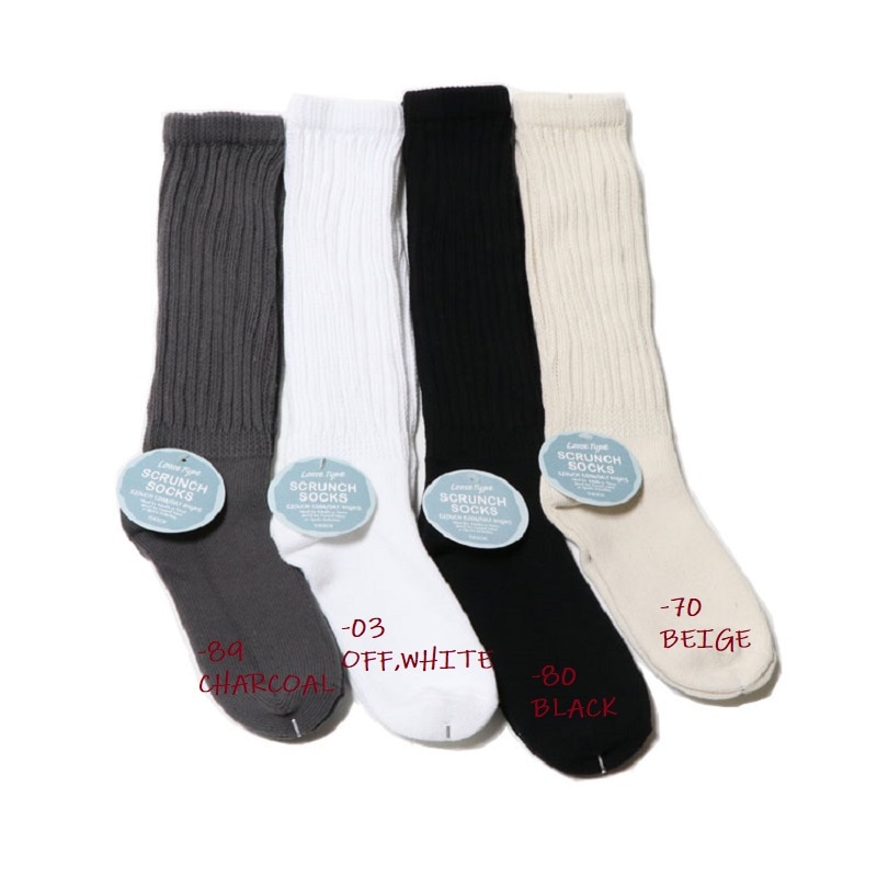 【人気モデル/定番モデル】【トレンド靴下/リブソックス/ルーズソックス36cm】THESOX Luxury C/O ザソックス ルーズタイプ Loose Type SCRUNCH SOCKS 36cm 全4色 162-1023 ブラック ホワイト グレー アイボリー