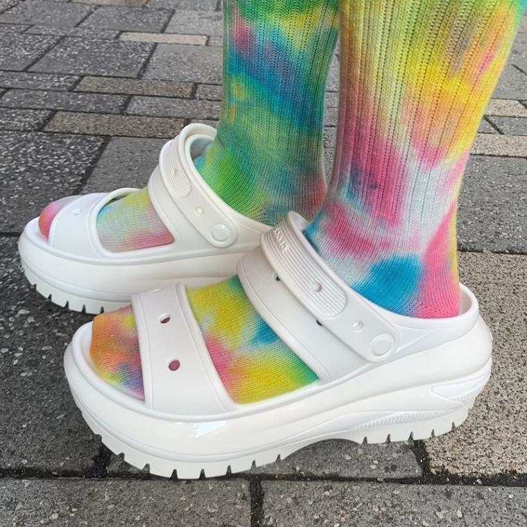 美品【crocs】クロックス メガクラッシュ (24) ホワイト 厚底 サンダル crocs クロックス crocs【メンズ レディース サンダル】Mega