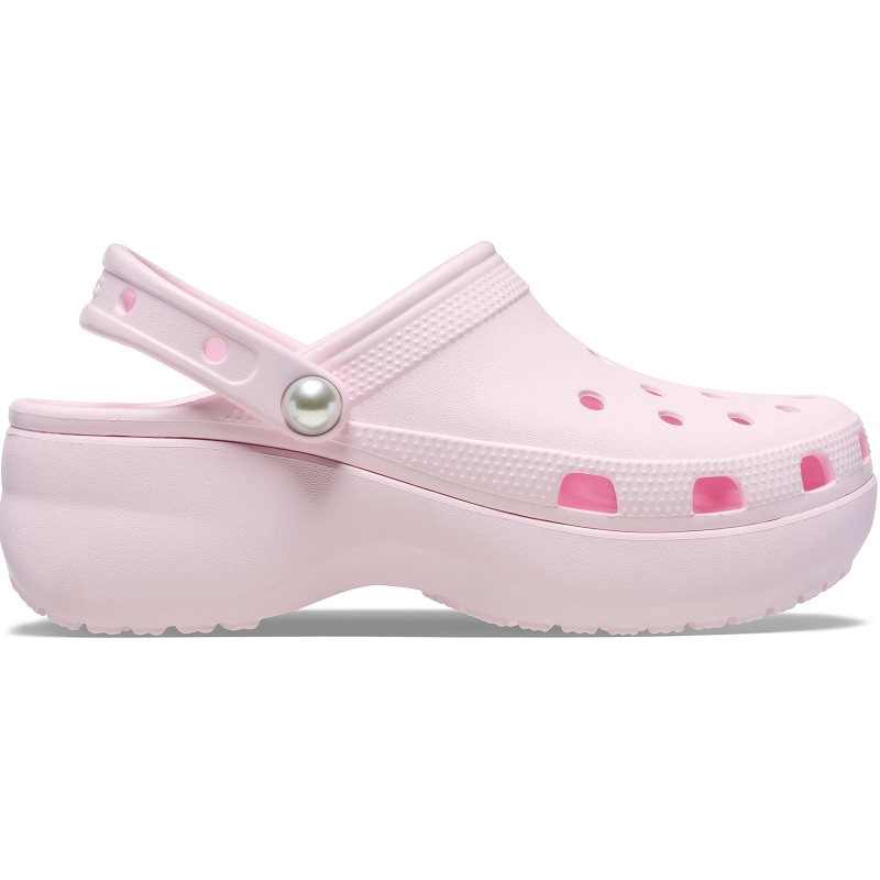 【サンダル】crocs 25Q1クロックス クラシック プラットフォーム パール クロッグ CLASSIC PLATFORM PEARL CLOG Pink Milk 211231-6ZW ピンクミルク