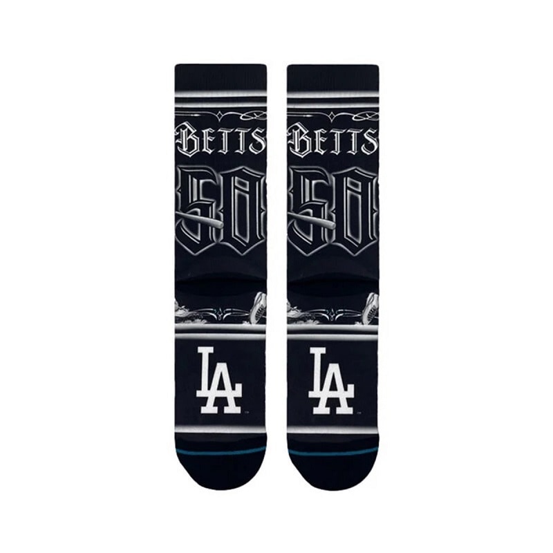 【Mister Cartoon x Dodgers】【ムーキー・ベッツ】STANCE 25SS スタンス BETTS CARTOON CREW BLACK A556B24BET#BLK A556B24BET-BLK ブラック