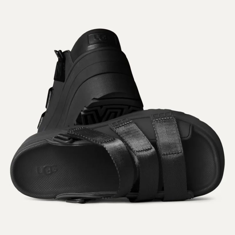 完全未使用★UGG モカシン スカラップド モック ブラック 25cm UGG MAXXER STRAP SLIDE BLACK 23SS-I（アグ マックサー