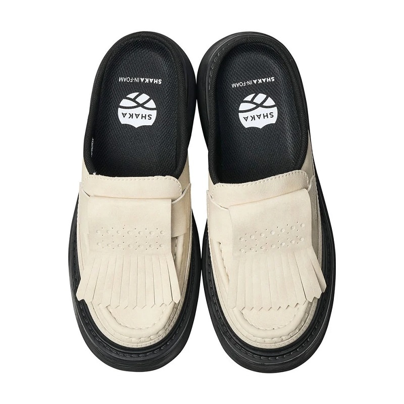 LOULOU STUDIO MALEYBLACK 関税送料込 SHAKA 25SS KILT LOAFER MULE CHUNKY Linen 01U -SK-308- SK-308