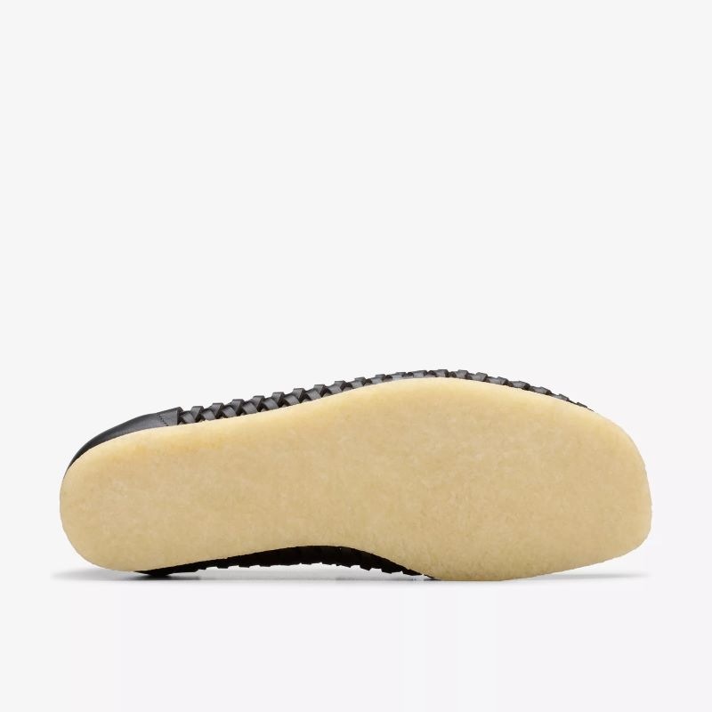 【セール30%OFF】Clarks SS25 M Wallabee Penny Weave Black Leather 26180229