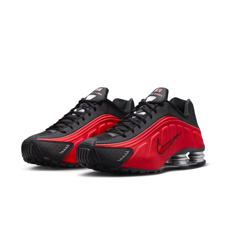 Nike Shox R4 シューズ シルバー/ブラック/レッド 28cm NIKE SHOX R4 BLACK/METALLIC SILVER-MAX ORANGE（ナイキ
