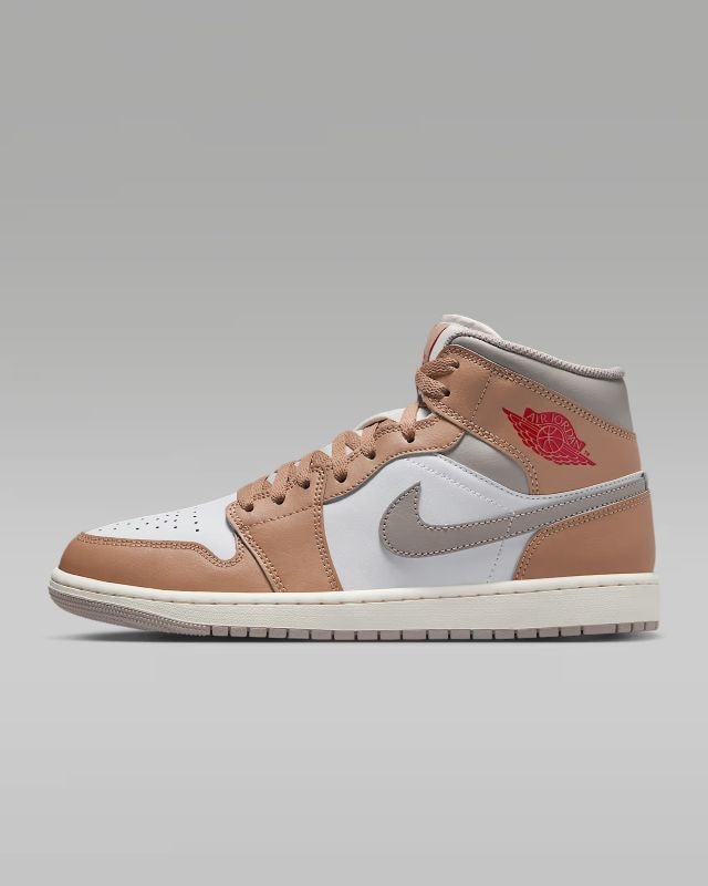 JORDAN BRAND FA25 AIR JORDAN 1 MID ヘンプ/ファイアレッド-ホワイト-カレッジグレー DQ8426-200