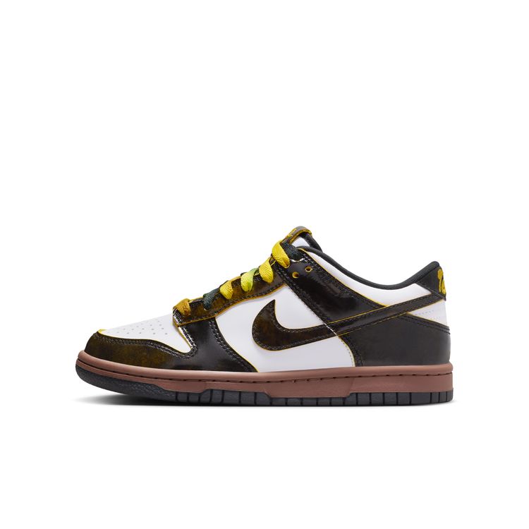 NIKE FA25 NIKE DUNK LOW SE GS ホワイト/ブライトシトロン-ブラック-ファウナブラウン HQ9294-100