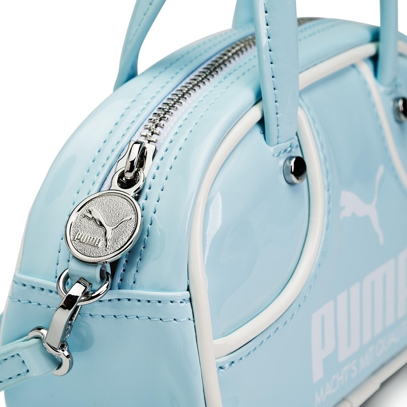 【レトロ】 PUMA 水色　ボストンバッグ PUMA ボストンバッグ プーマ ショルダーバッグ 2way 拡張 52L