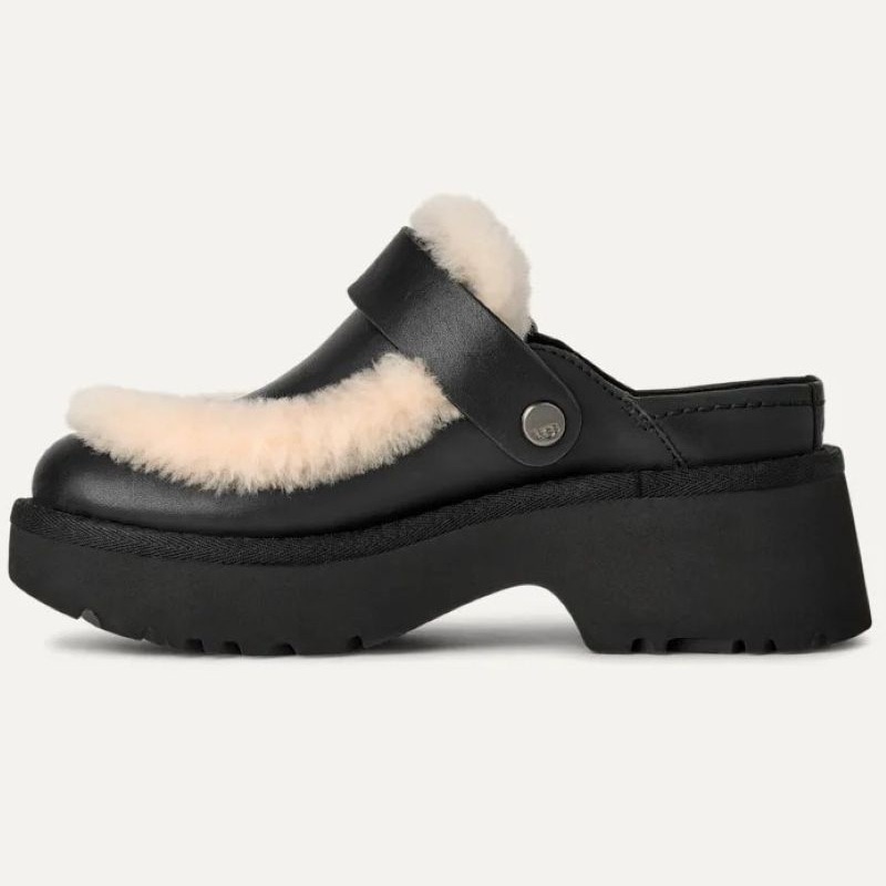 UGG 25AW 8/6 W ESMEE LEATHER CLOG BLACK 1171507-BLK ブラック