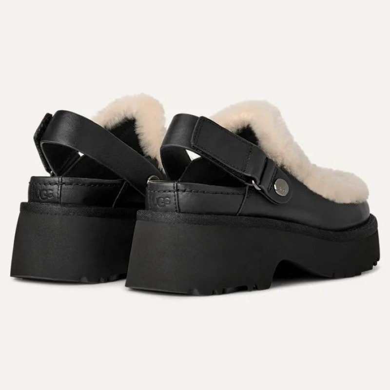 UGG 25AW 8/6 W ESMEE LEATHER CLOG BLACK 1171507-BLK ブラック