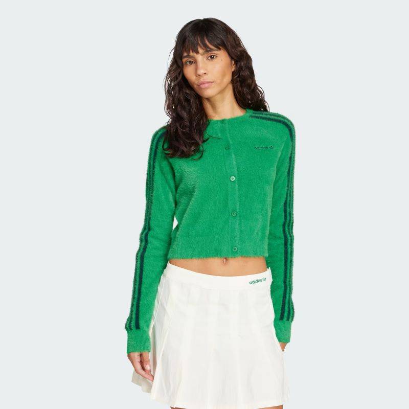adidas 25Q4 FLUFFY CARDIGAN グリーン JW5177