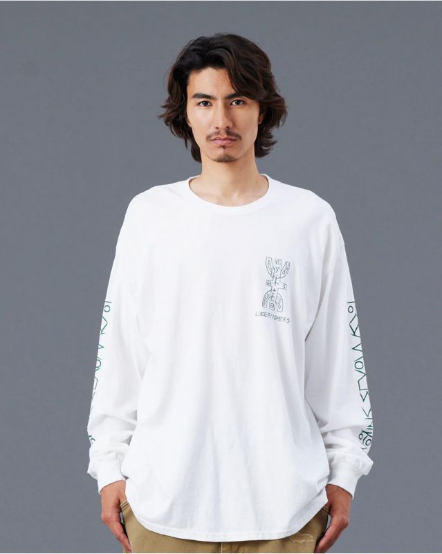 Liberaiders 25AW 8/29 TIFINAGH LOGO L/S TEE 775062503 ホワイト ブラウン 775062503-WHT 775062503-BRN