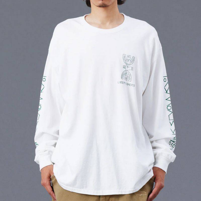 Liberaiders 25AW 8/29 TIFINAGH LOGO L/S TEE 775062503 ホワイト ブラウン 775062503-WHT 775062503-BRN