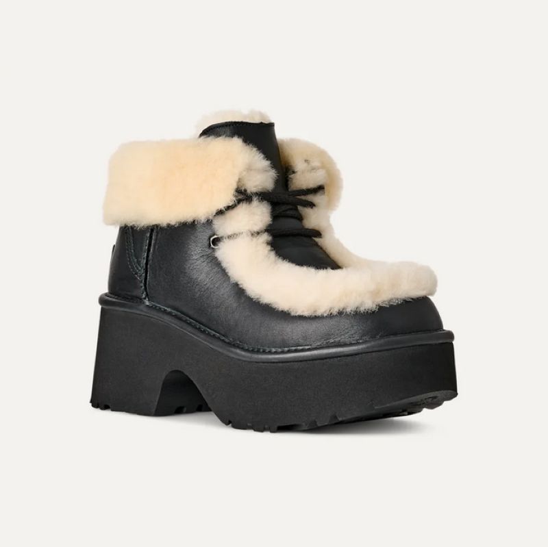 UGG 25AW 9/3 W ESMEE LEATHER LACE UP BLACK 1176110-BLK ブラック